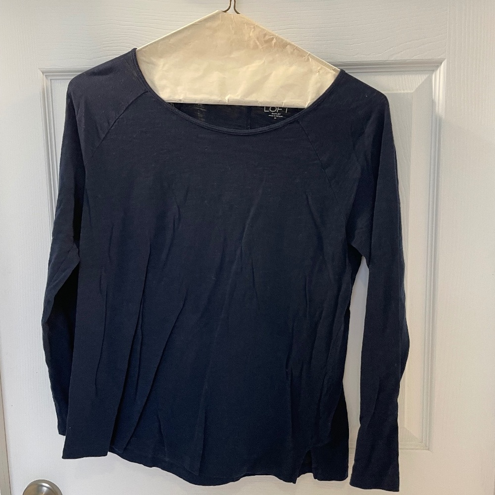 LOFT Navy Long Sleeved Shirt
